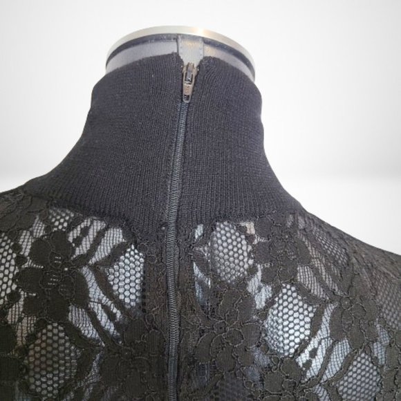 CLAUDE MONTANA STUNNING VINTAGE BLACK LONG SLEEVE TURTLENECK GOWN / DRESS - Picture 13 of 15